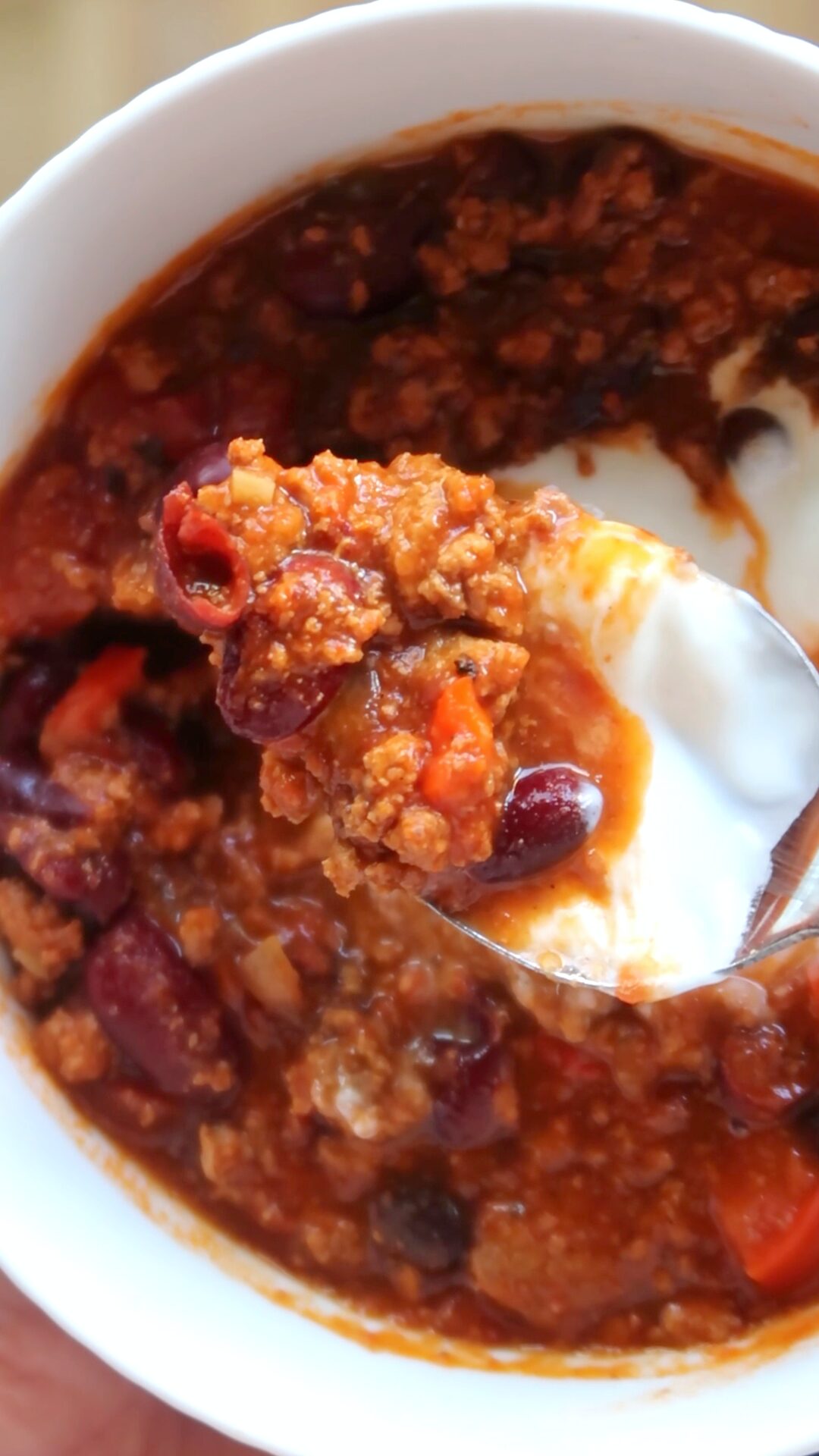 High protein turkey chili